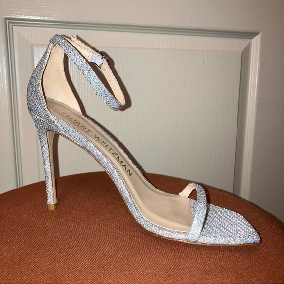 STUART WEITZMAN Heels SANDALS Crystal NUDISTCURVE - Sz 9 B Spain NEW! - Picture 3 of 16